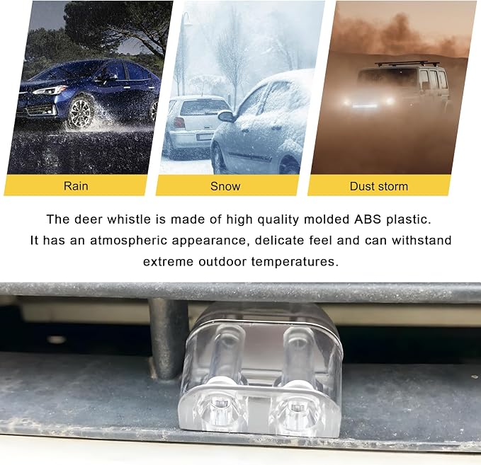 4 PCS Deer Whistles for Cars, Avoid Collisions Animal Alert Device with Adhesive Tapes, Universal Deer Warning Whistle for SUVs Trucks Motorcycles, Car Accessories (White)
