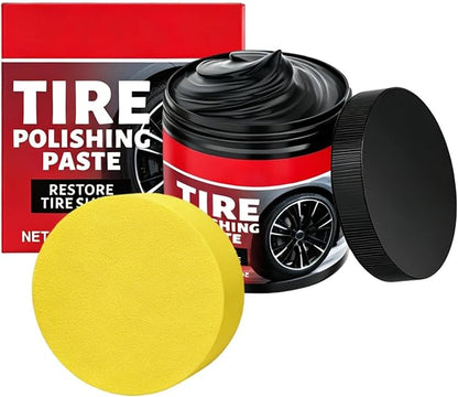 Tire Coating Paste - Long Lasting, Uv Protection Tire Restorer with Sponge | Tyre Crack Prevention Agent for Shine Maintenance Vehicle Truck SUV Rv