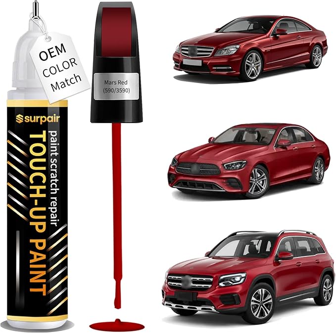Mars Red 590/3590 Touch up Paint for Mercedes-Benz OEM Color Match Car Scratch Repair Kit for Nicks & Chips Scratches Quick & Easy Paint Fix 2-In-1 Car Scratch Remover Pen