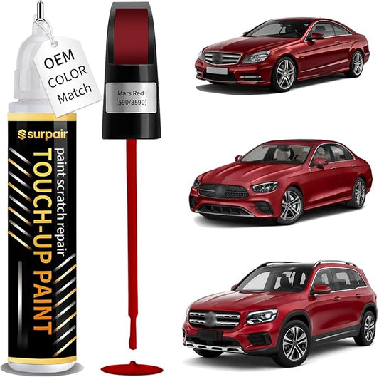 Mars Red 590/3590 Touch up Paint for Mercedes-Benz OEM Color Match Car Scratch Repair Kit for Nicks & Chips Scratches Quick & Easy Paint Fix 2-In-1 Car Scratch Remover Pen