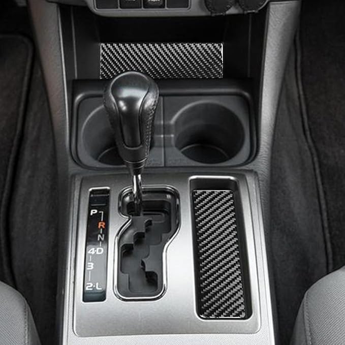 NVCNX Real Premium Carbon Fiber for Toyota 2nd Gen Tacoma Accessories 2005-2015 2006 2007 2008 2009 2010 2011 2012 2013 2014 Center Console Organizer Insert Mat Cover Interior Trim Sticker Decal 2PCs