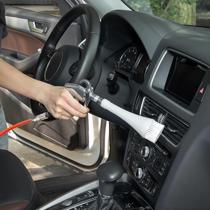 MYPIN Aluminium Car Cleaning Gun with Tapered Nozzle, 6-9.2Bar with 2 Set Nozzle, Pressure Air Blower Blow Gun Producing Powerful Blast of Air for Cleaning Cars, Velvet, Furniture and Carpets