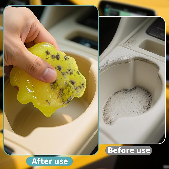 ASFSKY Keyboard Cleaning Gel (Lemon) Universal Cleaning Putty Dust Cleaning Car Interior Cleaner Car Dust Remover Car Slime Gifts for Men Women Girl（1 Pack）