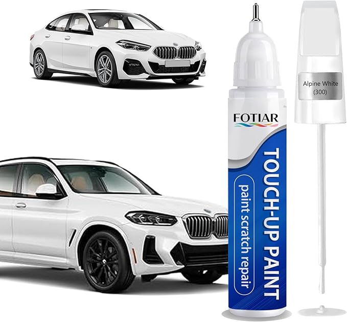 Alpine White 300 Touch up Paint for BMW-Exact Match Scratch Repair Kit 2-In-1 Premium Car Paint Pen for Chips & Nicks