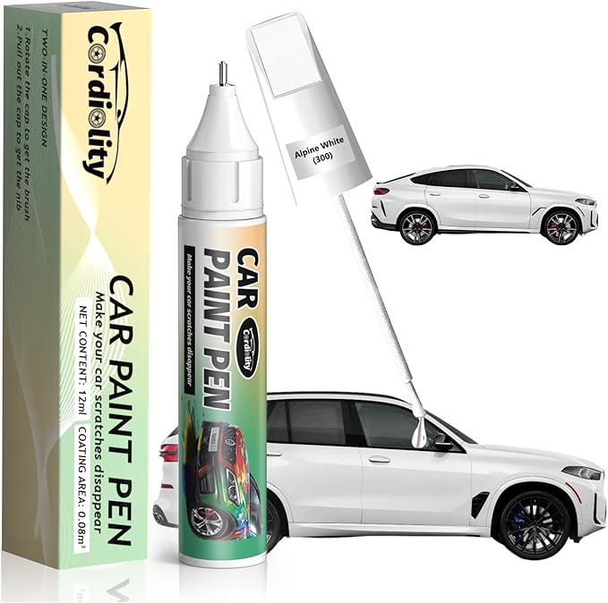 300 Alpine White Touch Up Paint for BMW, Color Accurate Car Paint Scratch Repair Pen, Quick & Easy Fix Automotive Chips and Nicks