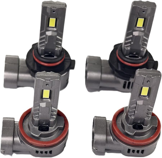 SEALIGHT 𝐇𝟏𝟏/𝐇𝟗/𝐇𝟖 and 𝟗𝟎𝟎𝟓/𝐇𝐁𝟑 Fog Lights Combo, 100,000LM Wider Driving Vision, 9005 H11 Fog Lights with Cooling Fans, Plug and Play, Pack of 4