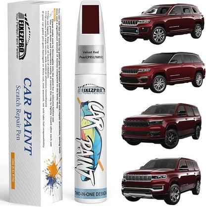 Velvet Red Pearl(PRV/NRV) Touch Up Paint for Jeep, Car Paint Scratch Repair Remover Pen Color Exact Match, Quick and Easy Fix Automotive Chips and Nicks Scuff