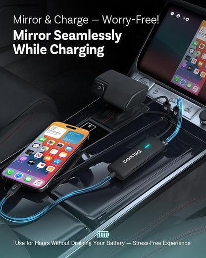Ottocast Mirror Touch - Wireless CarPlay & Bi-Directional Phone Mirroring Adapter - Dual Mode, Plug & Play Upgrade for Factory Wired Cars (2016+)