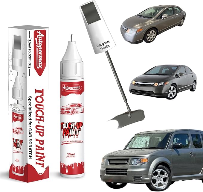 NH-701M Galaxy Gray Metallic Car Touch Up Paint for Honda, Color Accurate Two-In-One Car Paint Scratch Repair Pen, Professional Scratch Remover for Vehicles Chips and Nicks Scuff