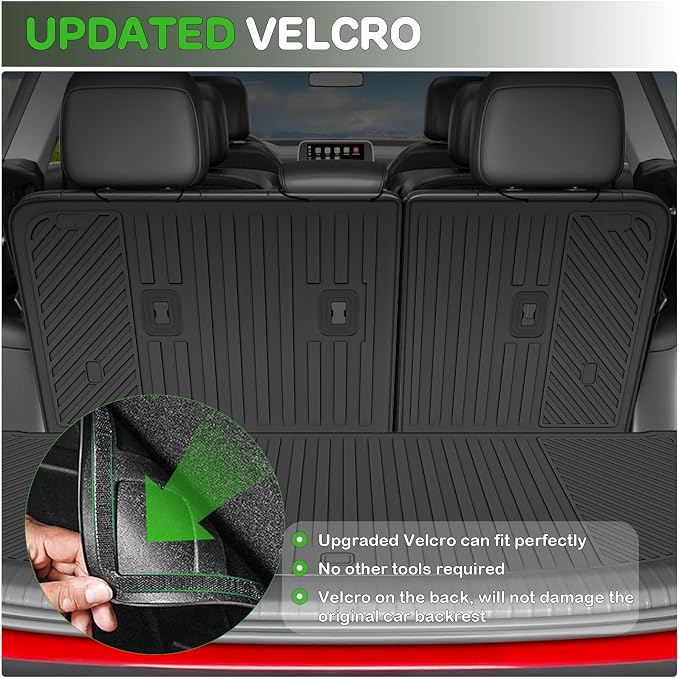 Floor Mats for 2027 Kia Telluride Gas 7/8 Seats (Not Fit Hybrid) Upgrade Trunk Mat with Backrest Mat All Weather TPE Floor Liners Fit for Kia Telluride Odorless Anti-Slip Full Set Car Accessories