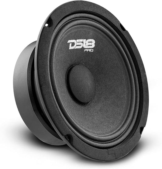 DS18 PRO-GM6 Loudspeaker - 6.5", Midrange, Black Steel Basket, 480W Max, 140W RMS, 8 Ohms - Premium Quality Audio Door Speakers for Car or Truck Stereo Sound System (1 Speaker)
