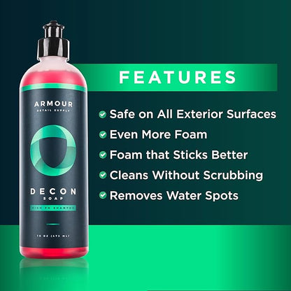 Armour Detail Supply - Decon Soap - High-pH Decontamination Shampoo - Alkaline Degreasing Agents and Biodegradable Ingredients - 16 oz
