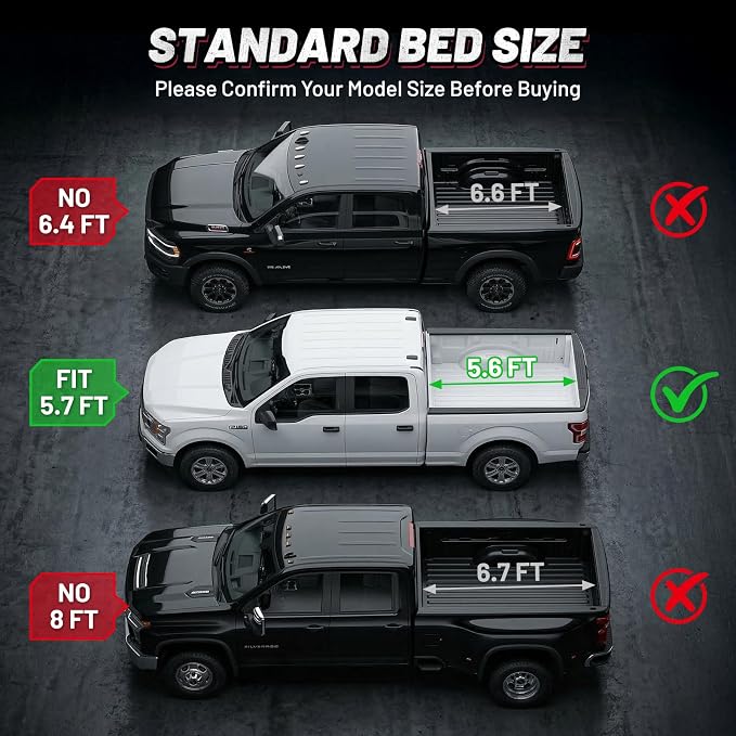 BDFHYK Hard Tri Fold Tonneau Cover Fits Toyota Tundra 2022-2026 5.5 ft/5.6 ft Bed, Waterproof Hard Folding Truck Bed Cover with Anti-Theft Lock, Easy Install Bed Cover for Camping and Work Trucks