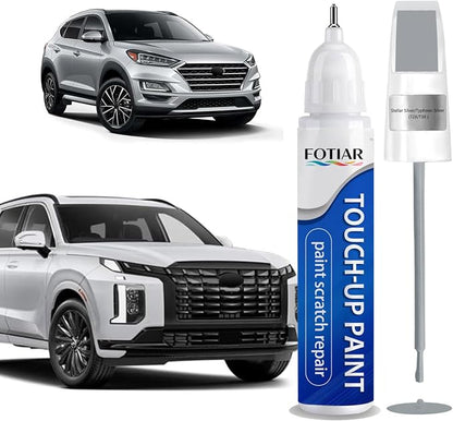 Stellar Silver/Typhoon Silver(T2X/T3X) Touch up Paint for Hyundai-Exact Match Scratch Repair Kit 2-In-1 Premium Car Paint Pen for Chips & Nicks