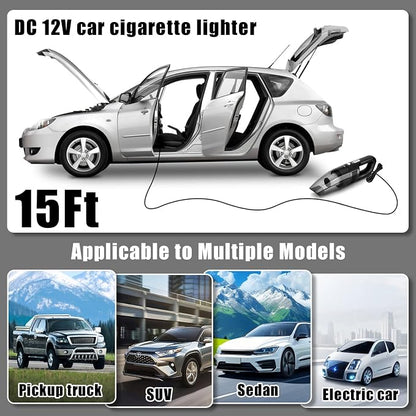 Car Cleaning Kit, Car Vacuum Interior Detailing Cleaner Kit with High Power Handheld Vacuum, Brush Set, Windshield Tool, Duster, Towels, Complete Car Care Tools for Women (Black)