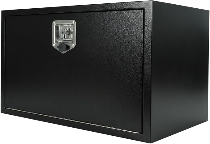 30"X18"X18" Underbody Steel Truck Box Black Heavy Duty Underbody Storage Box Waterproof Truck Tool Box Organizer w/Lock & Keys For RV,Pick up Toolbox