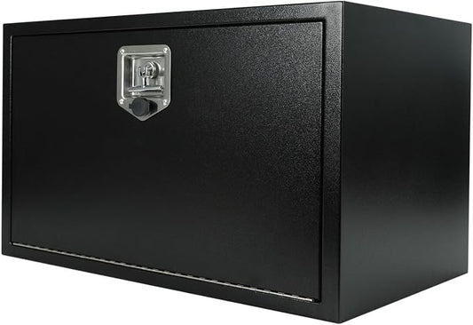 30"X18"X18" Underbody Steel Truck Box Black Heavy Duty Underbody Storage Box Waterproof Truck Tool Box Organizer w/Lock & Keys For RV,Pick up Toolbox