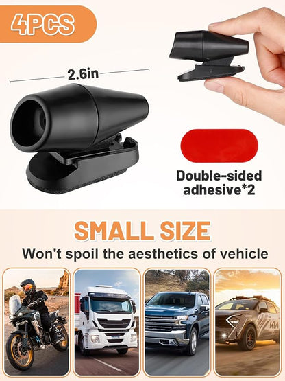 4PCS Wind & Ultrasonic Deer Safe Whistles for Vehicles - Deer Horn with Self-Adhesive Tape, Automotive Safety Kits for Car Avoid Collisions
