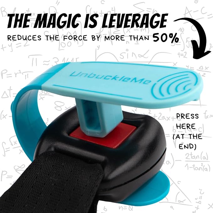 UnbuckleMe Car Seat Buckle Release Tool - Easy Opener Aid for Arthritis, Long Nails, Older Kids - Button Pusher for Infant, Toddler, Convertible 5 pt Harness car Seats - As Seen on Shark Tank (Aqua)