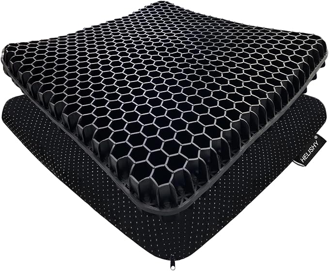 Gel Seat Cushion for Long Sitting Pressure Relief - Non-Slip Gel Chair Cushions for Back, Sciatica, Tailbone Pain Relief - Seat Cushion for Office Desk Chair, Car Seat – Wheelchair Cushions