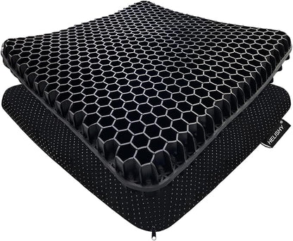 Gel Seat Cushion for Long Sitting Pressure Relief - Non-Slip Gel Chair Cushions for Back, Sciatica, Tailbone Pain Relief - Seat Cushion for Office Desk Chair, Car Seat – Wheelchair Cushions