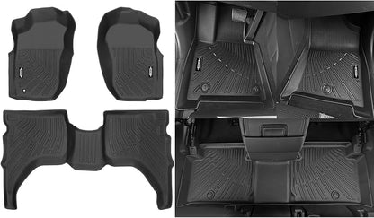 Custom Fit Floor Mats for 2001-2004 Toyota Tacoma(Only Fit for Tacoma Double Cab), All Weather TPE Floor Liners, Odorless Full Set Interior Accessories