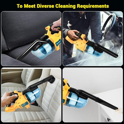 Cordless Vacuum Compatible with DeWalt 20V Battery, 5 in 1 Handheld Electric Vacuum Cleaner with 400W Powerful Motor, 46 CFM Portable Hand Vacuum for Home Pet Hair, Car (Battery Not Included)