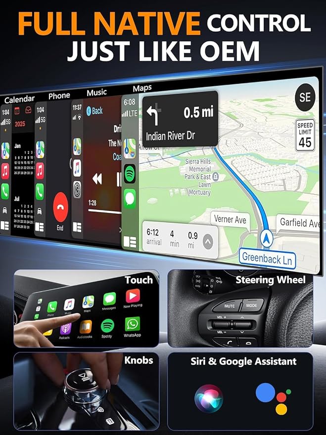 2-in-1 Mini Wireless CarPlay Adapter for Apple CarPlay & Android Auto,Upgrade Wired to Wireless, Fast Auto-Connect, Plug & Play (iOS 10+, Android 10+, 2016+ Cars)