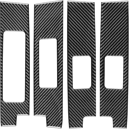 NVCNX Real Premium Carbon Fiber for Toyota Tundra 2022-2026 / Sequoia 2023-2026 2024 2025 Door Side Window Switch Panel Cover Interior Trim Accessories Overlay Sticker Decal 4PCs not for Extended Cab