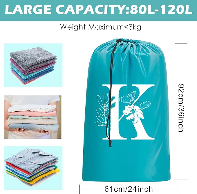 Sylfairy 2 Pack Extra Large Travel Laundry Bag, Dirty Clothes Organizer with Drawstring,Heavy Duty Travel Laundry Bags