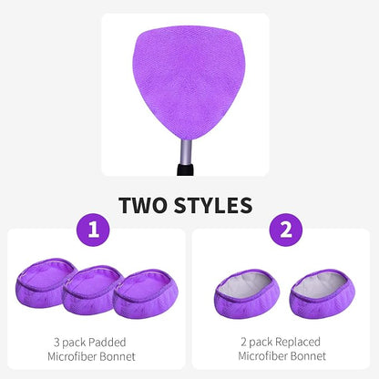 XINDELL 5 Pack Windshield Cleaner Microfiber Pads – Replacement Heads Cover for Xindell Tools Washable & Reusable Triangle Pads (Violet). Fits Window Reach Tool - Handle Not Included
