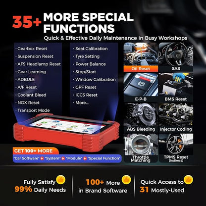 LAUNCH X431 CRP919XBT OBD2 Scanner, 2026 Wireless Bidirectional Scan Tool with ECU Coding, 35+ Services, All Systems Diagnostic, FCA AutoAuth, 2Yrs Free Update, V.A.G Guide, CANFD, Upgraded of CRP919X