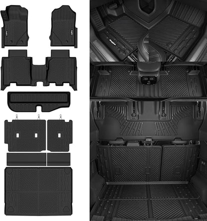 Floor Mats for Ford Bronco 4 Door 2021-2025, Trunk Mat with Trunk Lower Storage Mat and Backrest Mat All Weather TPE Protector for Ford Bronco 4 Door Accessories Floor Liner