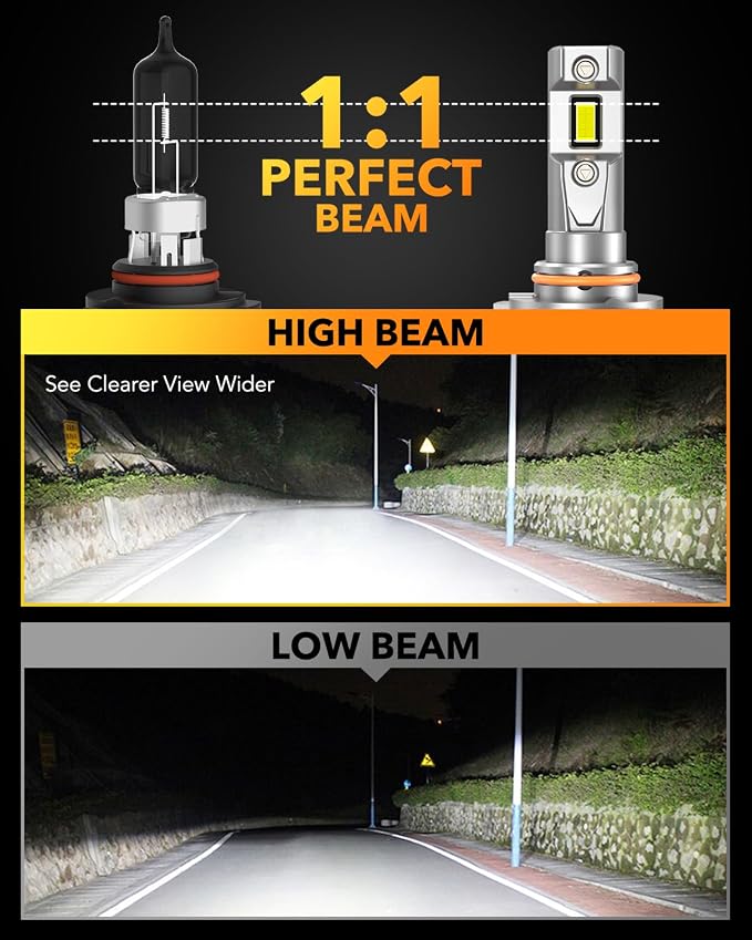 OXILAM 9005/HB3 LED Bulbs 40000LM 900% Ultra-Bright, 3 Min Quick Install, 20 Years Lifespan, No Flicker, 99% Compatibility