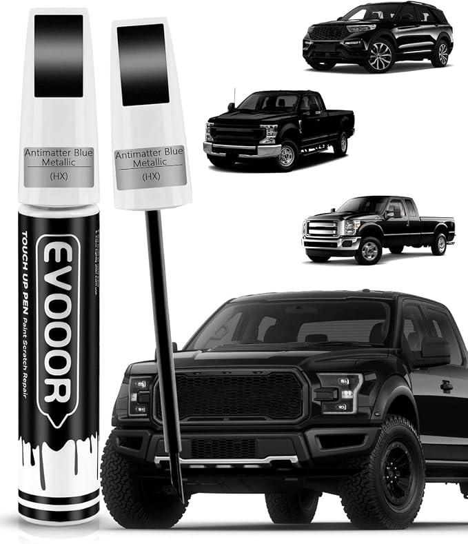 Touch Up Paint for Ford – Exact Match 2 in 1 Paint Pen for Chips and Nicks Repair (Antimatter Blue Metallic(HX))
