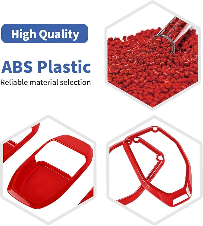 RT-TCZ for Wrangler JL Interior Trim Kit Red, Inner Door Handle Bowl Cover Speaker Trim for Jeep Wrangler JL JLU 4-Door 2018-2023 Red Interior Accessories 21pcs