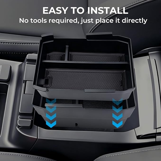 Double Layer Center Console Organizer Tray Storage Box for Subaru Outback, Interior Accessories Armrest Insert Tray for 2026 Outback, Black
