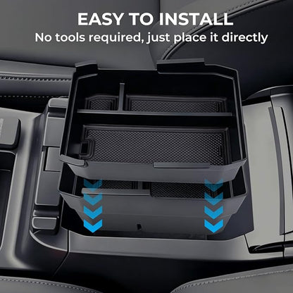 Double Layer Center Console Organizer Tray Storage Box for Subaru Outback, Interior Accessories Armrest Insert Tray for 2026 Outback, Black