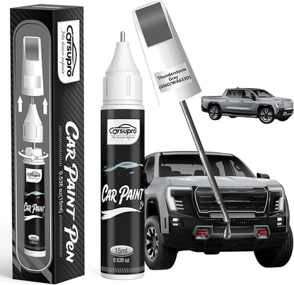 Thunderstorm Gray(GNO/WA633D) for GMC Touch Up Paint Pen, 2 in 1 Car Scratch Remover with Pen Tip and Brush, Precise Color Match for Car Paint Scratch Repair, Quickly and Easily Fix Chips and Nicks