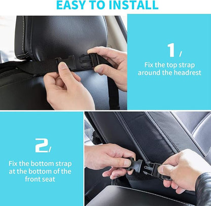 TCJJ Car Backseat Organizers with 10" Touch Screen Tablet Holder&9 Storage Pockets,Back Seat Organizer for Kids Waterproof Car Seat Organizer,Black/2 Pack