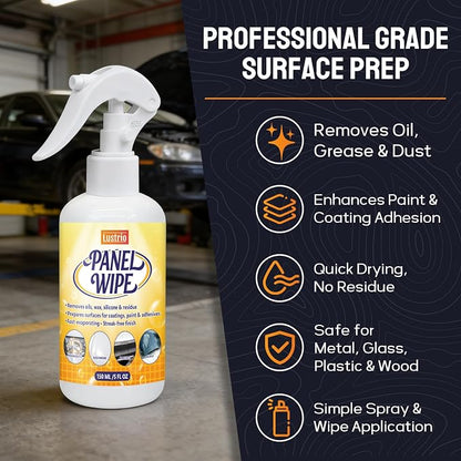 Car Surface Prep Spray – Panel Wipe & Pre-Paint Degreaser for Ceramic Coating, PPF, Vinyl Wrap – Removes Wax, Grease, Silicone – Fast Drying, No Residue – Safe on Clear Coat – Towel Included-5oz