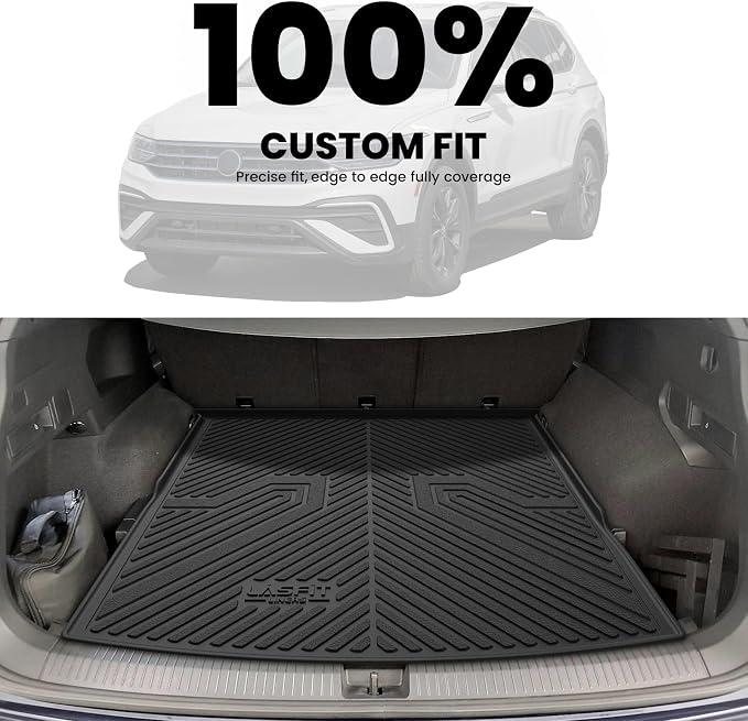 LASFIT 3D Custom Fit Trunk Cargo Mat for Volkswagen VW2018-2024(Fit 5 Seats), All Weather Protection Premium TPE Trunk Mat Trunk Liner Trunk Tray Cargo Liner, Easy to Clean