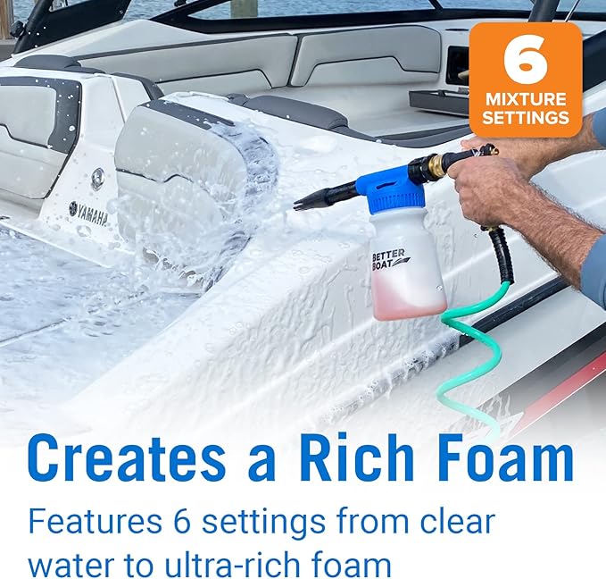 Foam Cannon Soap Gun, Foam Sprayer for Boat Cleaning and Car Wash, Washing Foamer Cannon, Car Detailing Kit, Foam Cleaner Spray with Garden Hose Attachment