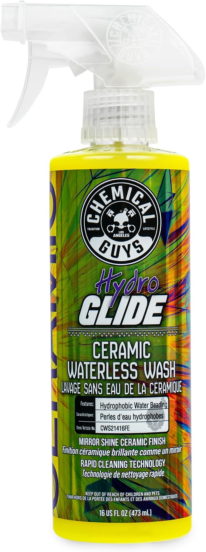 Chemical Guys HydroGlide Ceramic Swift Wipe Waterless Car Wash CWS21416 - Easily Clean, Just Spray & Wipe, Safe for Cars, Trucks, Motorcycles, RVs & More, 16 fl oz