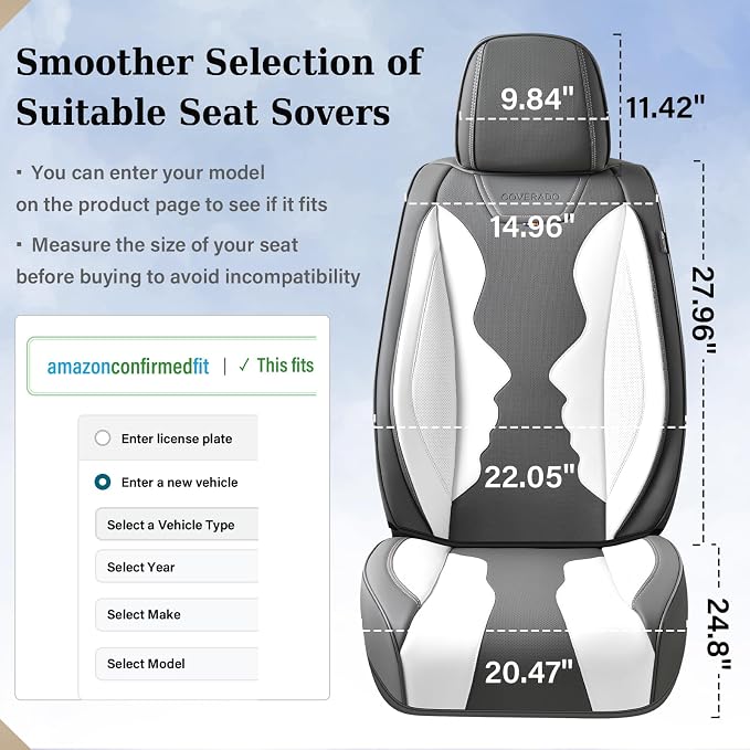 Coverado Pride Ride Car Seat Covers Full Set, Rainbow Seat Covers for LGBTQ+, Leather Waterproof Universal Car Interior Covers Seat for Most Cars