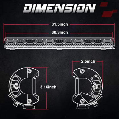 OFFROADTOWN 30inch LED Light Bar 660W LED Driving Light Spot Flood Combo Beam Off Road LED Lights Waterproof Bumper Light for Truck Pickup Toyota Chevy Ram UTV Polaris Can Am