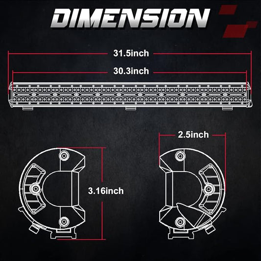 OFFROADTOWN 30inch LED Light Bar 660W LED Driving Light Spot Flood Combo Beam Off Road LED Lights Waterproof Bumper Light for Truck Pickup Toyota Chevy Ram UTV Polaris Can Am