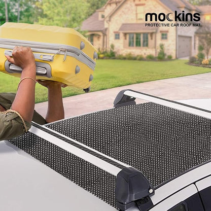 Mockins 51" x 39" Customizable Anti Slip Mat for Car Rooftop Bag | Soft Roof Rack Pads | Cargo Mats for Back of SUV Truck & Van | Scratch-Resistant Car Roof Mat to Keep Cargo from Slipping