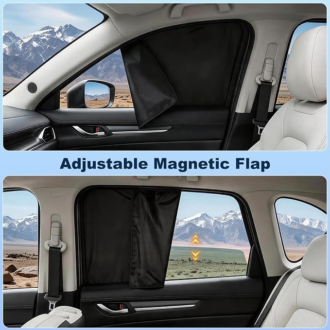 ZATOOTO Magnetic Car Window Shade 2 Pack Car Shades for Front Windows for Sleeping Car Privacy Curtain UV Block Window Shade, Universal Size for Vehicle Privacy Window Shade for Driver