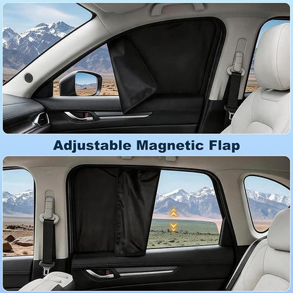 ZATOOTO Magnetic Car Window Shade 4 Pack, Car Shades for Side Windows for Sleeping Car Privacy Curtain UV Block Window Shade, Universal Size for Vehicle Sun Block Window Shade for Baby